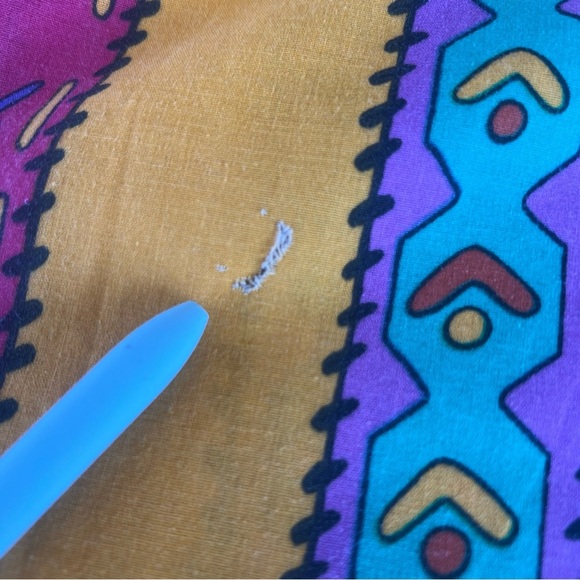 Vintage Disney Pocahontas Colorful Stripe Twin Top Sheet USA Cutter Crafts FLAWS - Picture 6 of 9